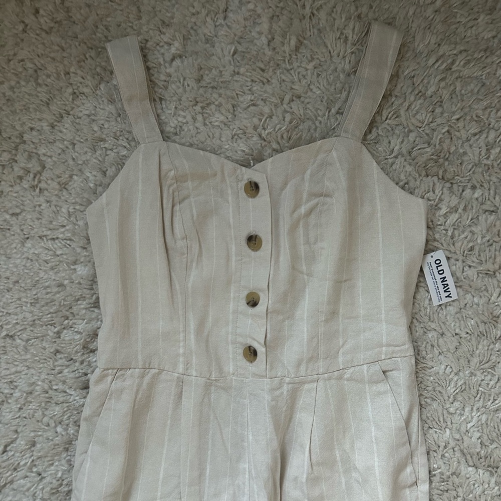 Old Navy Button-Front Linen-Blend Cami Jumpsuit (NWT) - Picture 4 of 11